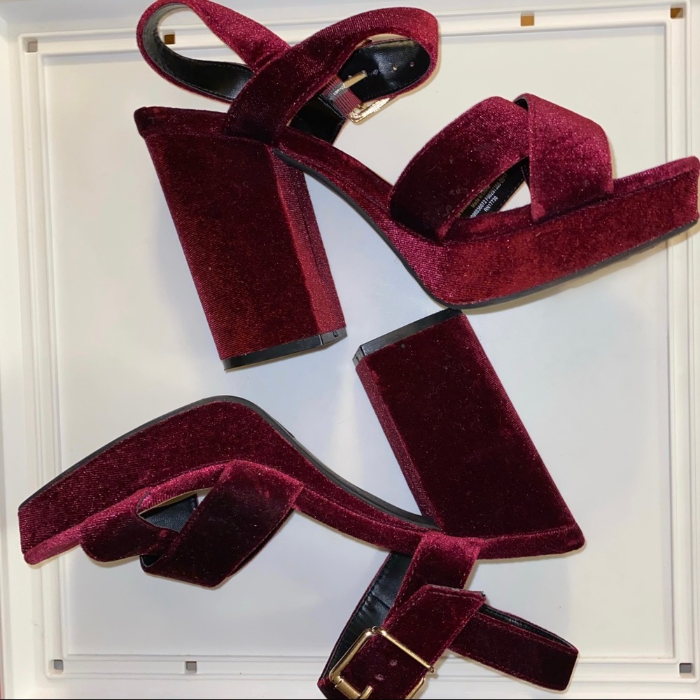 Velvet Block Heels